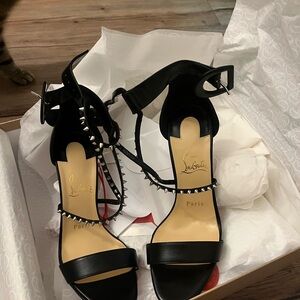 Christian Louboutin Black Spiked Sandals